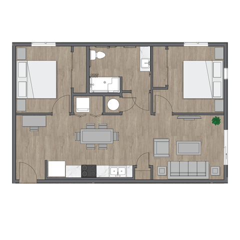 2 x 1 Bedroom 2nd Ave Commons Floor Plan at SECOND AVE COMMONS | BRAND-NEW, Arizona, 85210